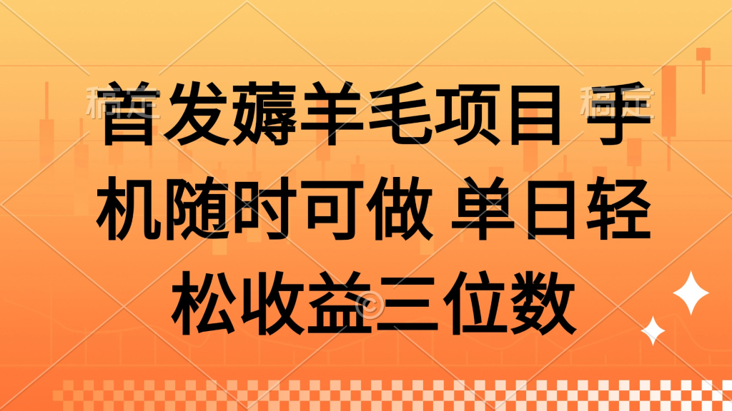 薅羊毛项目 手机随时可做 单日轻松收益三位数网创-创业-截流-截留-刷粉-流量-网创-兼职-副业创阁星球